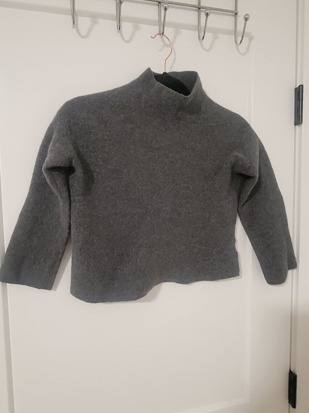 The Group by Babaton 100% Merino Wool Mock Neck Sweater - Charcoal - XXS